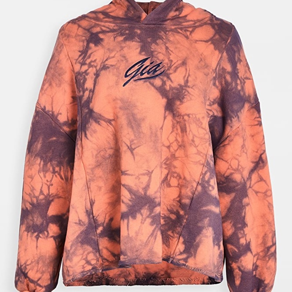 I.AM.GIA Orange and Purple Tie-Dye Hooded Sweatshirt